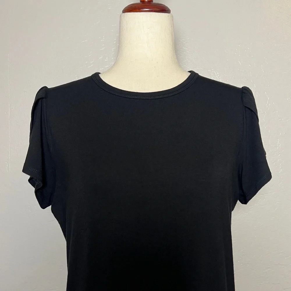 •SWING CONTROL• Petal Sleeve Jersey Knit Top in Black Size‎ S Golf Athleisure - Picture 4 of 12